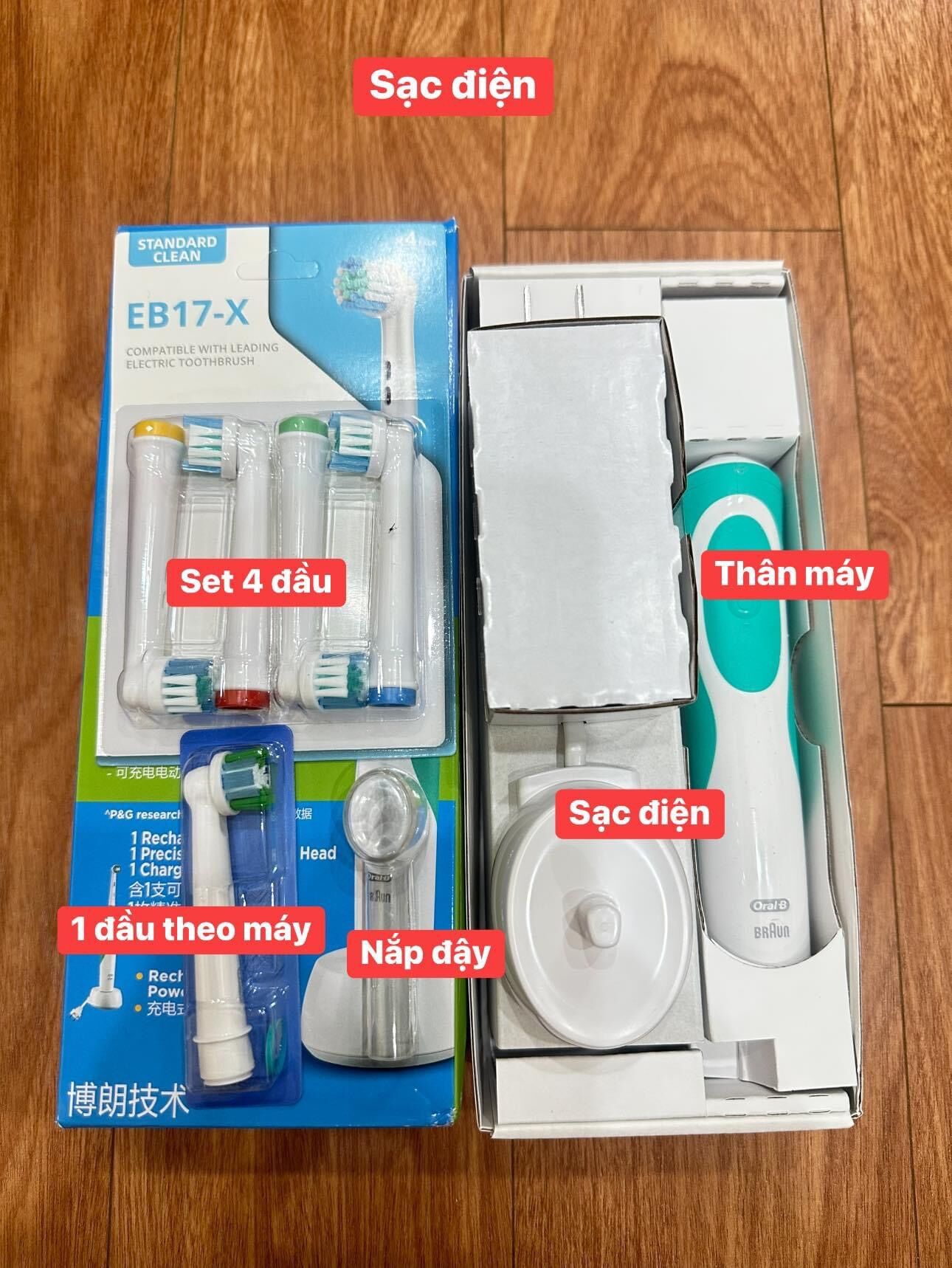 BÀN CHẢI ĐIỆN ORAL B D12 VITALITY SET 5 ĐẦU