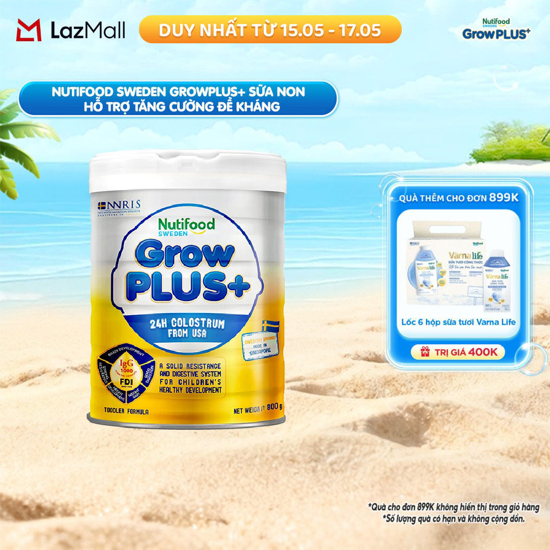 Sữa bột Nutifood GrowPLUS+ Sữa Non 24h - Hỗ Trợ Tăng Cường Đề Kháng (Lon 800g)