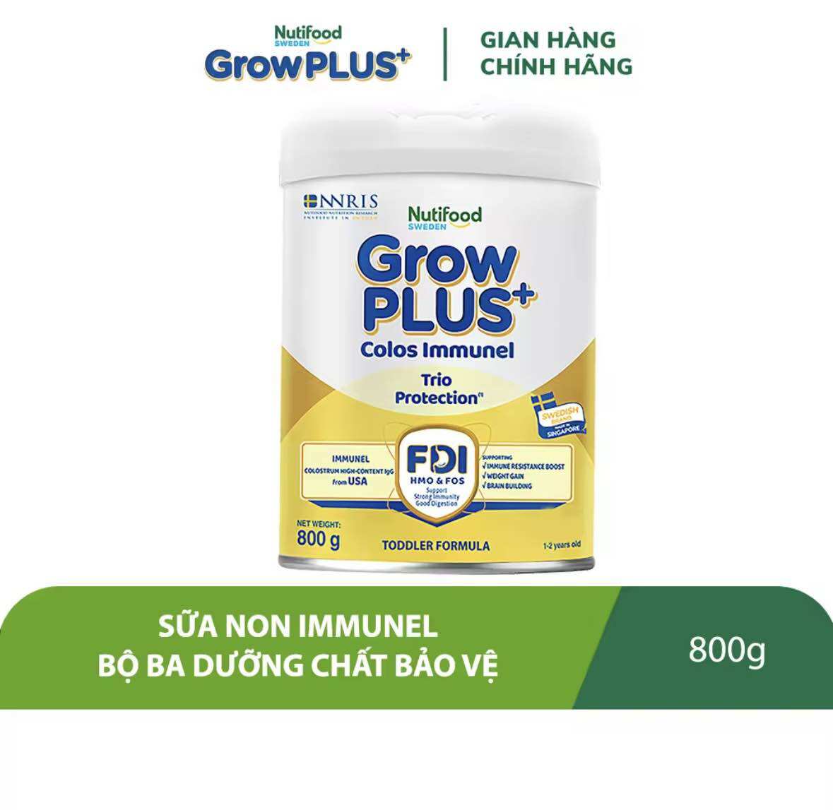 [ HÀNG MÓP THANH LÝ DATE 9/26 ] Sữa Bột Nutifood Sweden GrowPLUS+ Sữa Non Immunel 1+ - Hỗ Trợ Tăng Cường Đề Kháng  lon 800 g