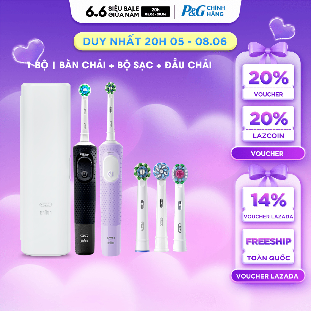 Bộ bàn chải điện Oral-B Vitality Pro Black