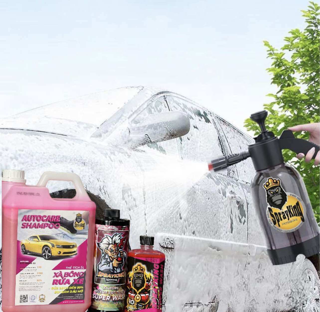 Xà Bông Rửa Xe Bọt Tuyết Sprayking có Chạm siêu bóng đậm đặc