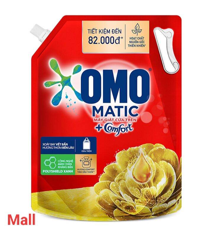 Nước giặt 3,7kg. túi nước giặt omo matic comfort chính hãng dạng túi 3,7. ch79