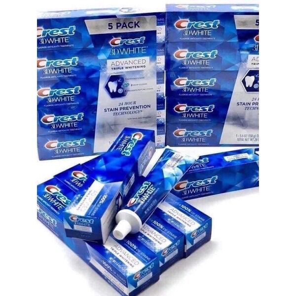 [MẪU MỚI 2022] KEM ĐÁNH RĂNG CREST 3D WHITE ADVANCED WHITENING 147G