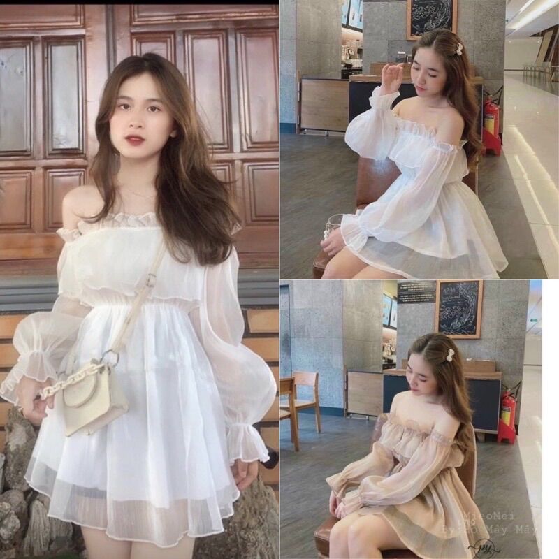 Đầm trễ vai voan tơ xinh tvvt