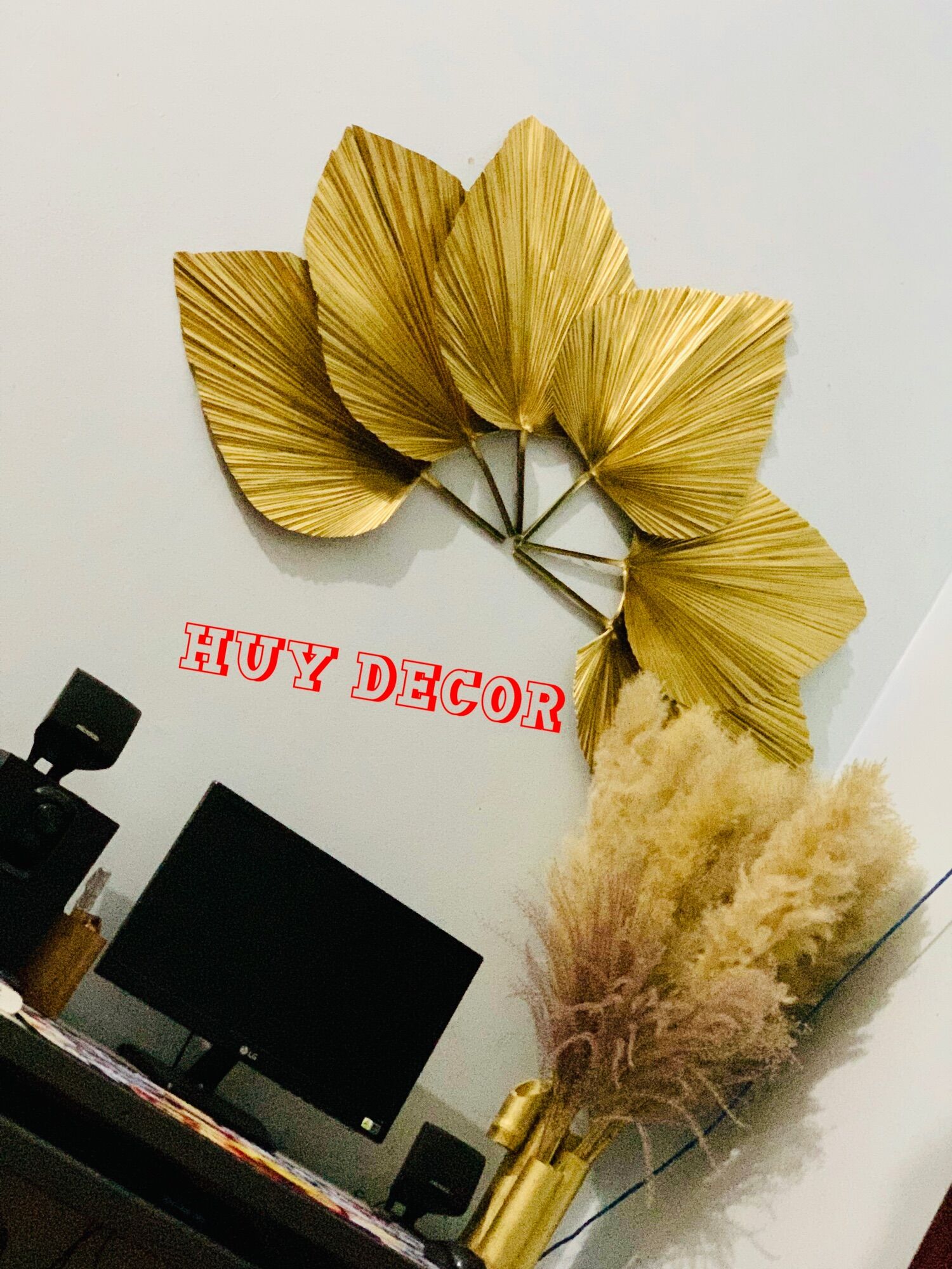 Lá cọ khô decor