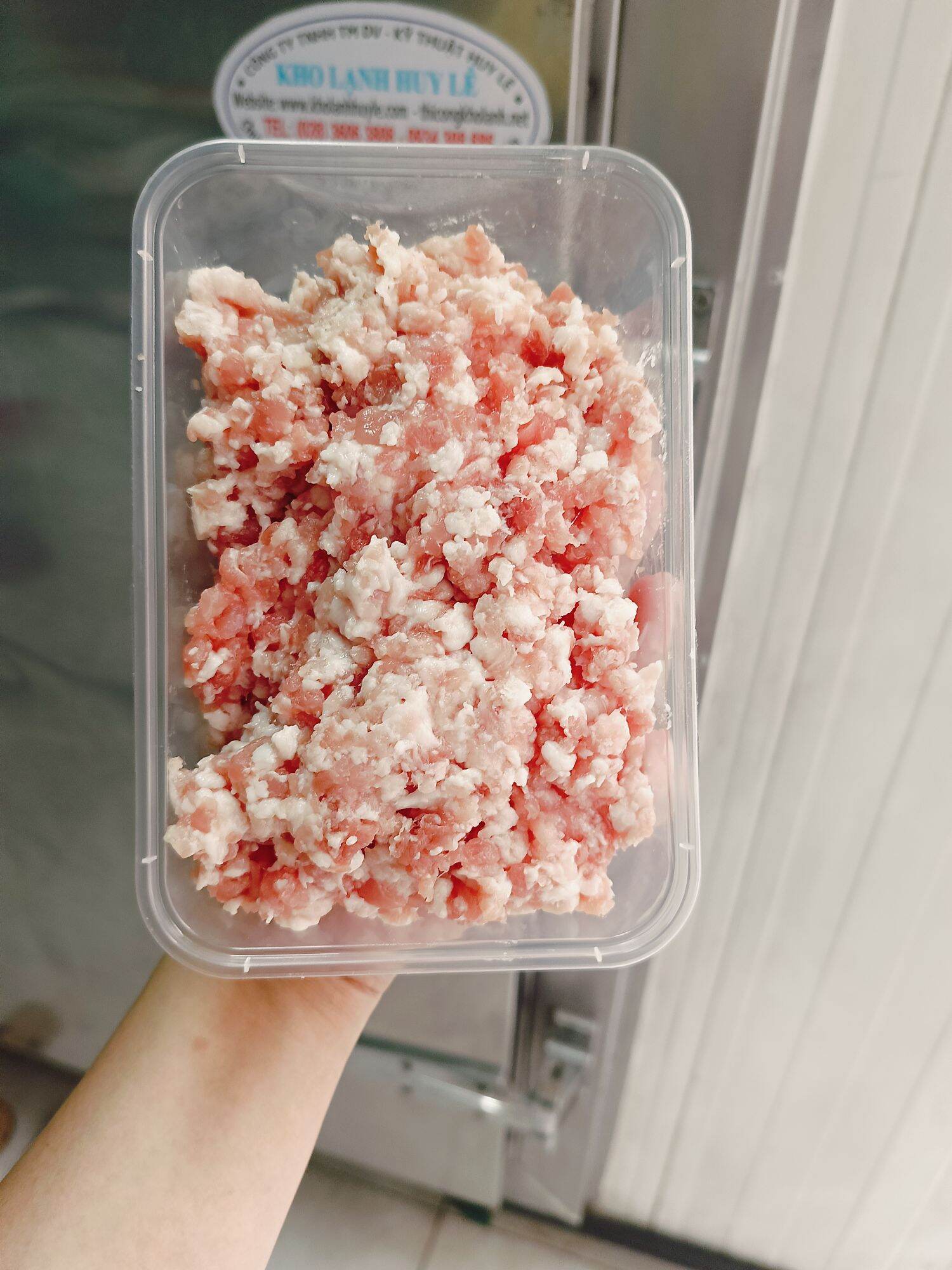(HCM) Thịt heo xay (vừa nạc vừa mỡ), hộp 500g