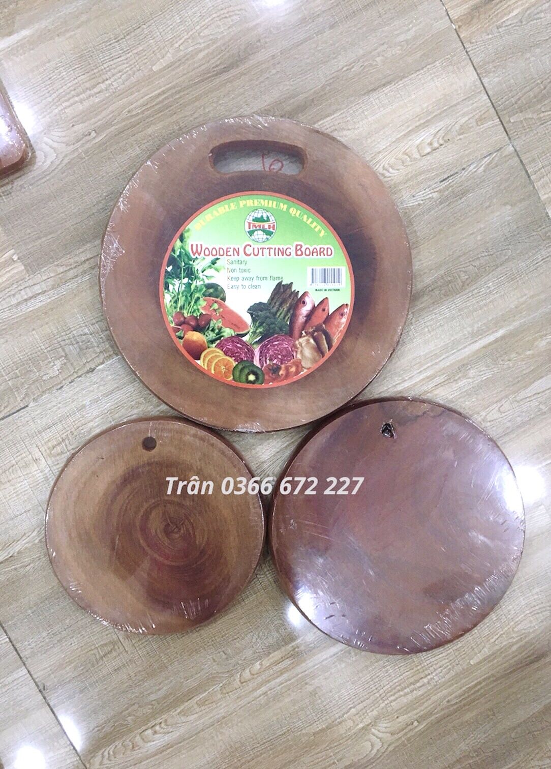 Thớt gỗ tròn mini 19-23cm