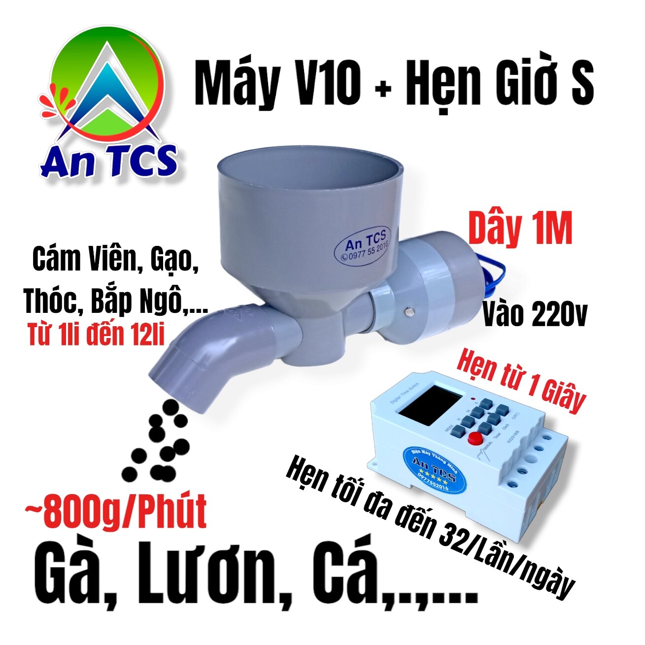 Máy cho chó mèo ăn tự động an tcs v10
