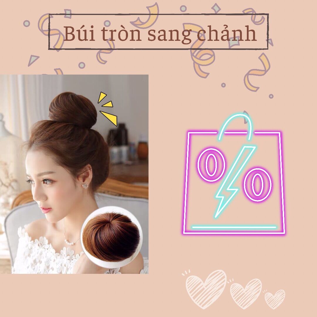 Tóc Búi Tròn Cao Cấp, Tóc Búi Giả Phong Cách Tiểu Thư Cho Nữ