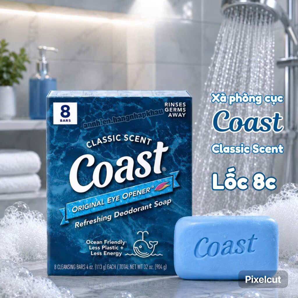( Nguyên Lốc 8 Cục) Mẫu Mới 2022 Xà Phòng Tắm Coast Mỹ 113g Của Mỹ
