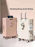 Vali kéo nữ có thể mang lên máy bay, cỡ 20 inch, 24 inch nhỏ, 28 inch, vali du lịch bằng da có mật khẩu, bánh xe êm ái