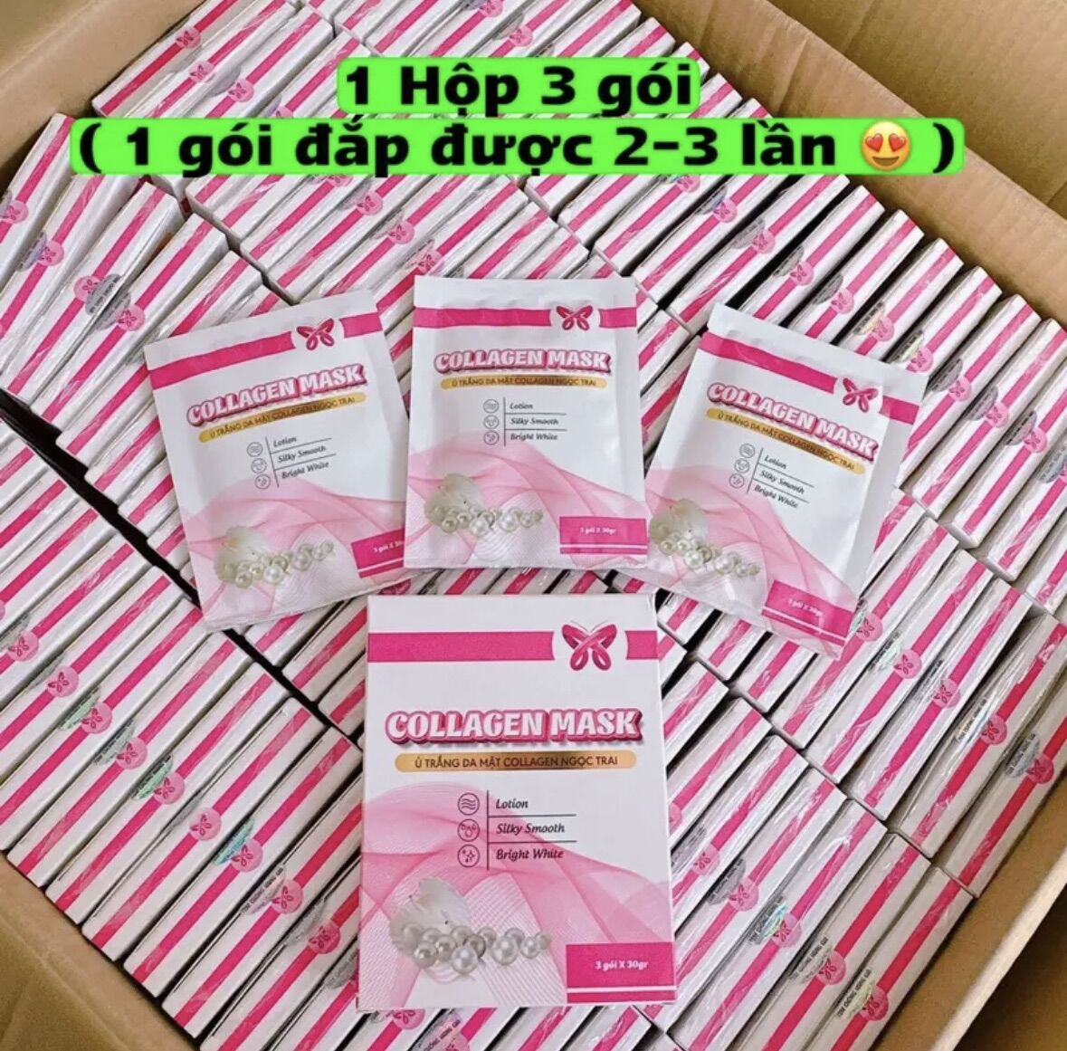{Tặng Kèm Cọ} NẠ Ủ TRẮNG DA MẶT COLLAGEN NGỌC TRAI🔮