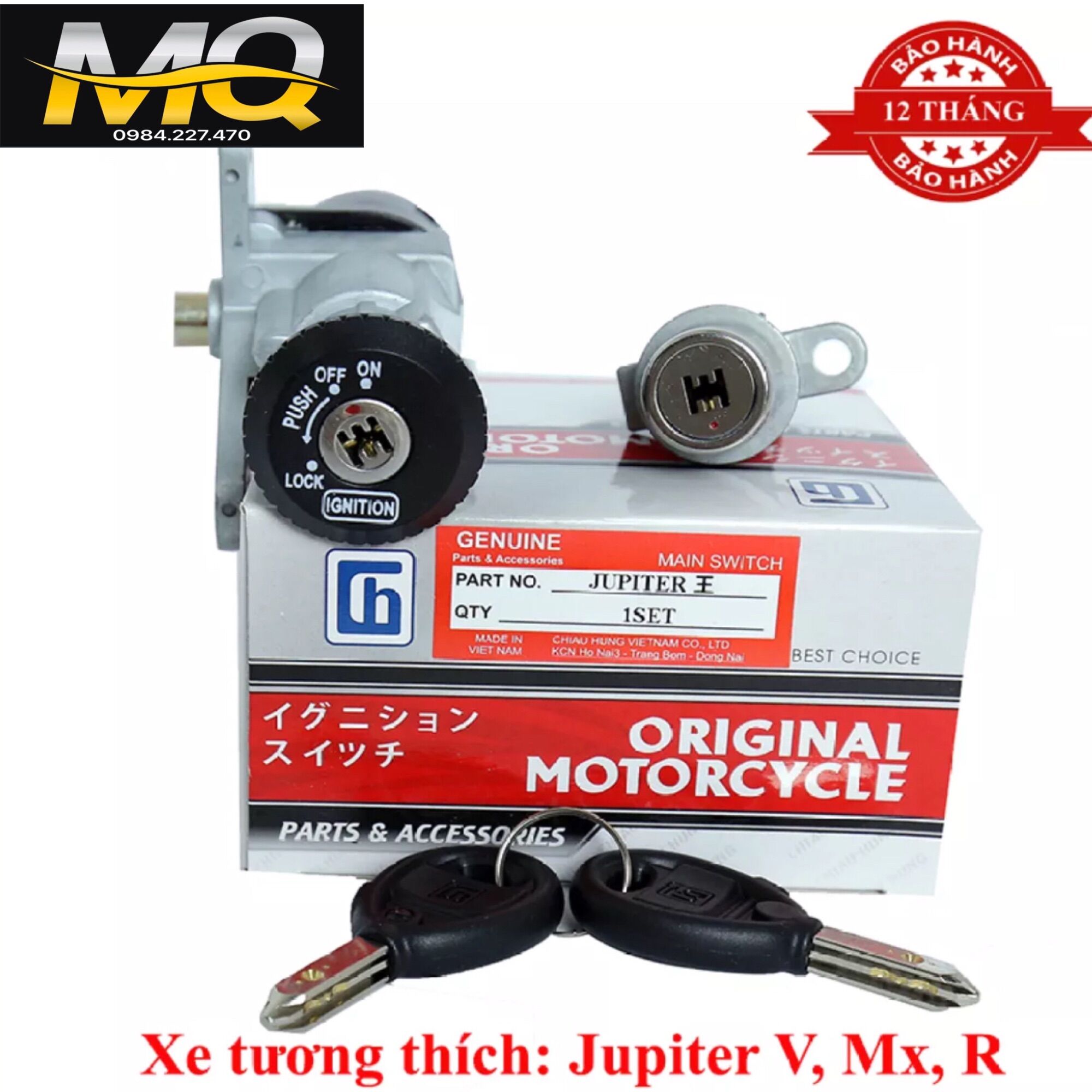 BỘ Ổ KHOÁ XE JUPITER V , JUPITER MX , JUPITER MX (6 CẠNH ĐIỆN VÀ YÊN)