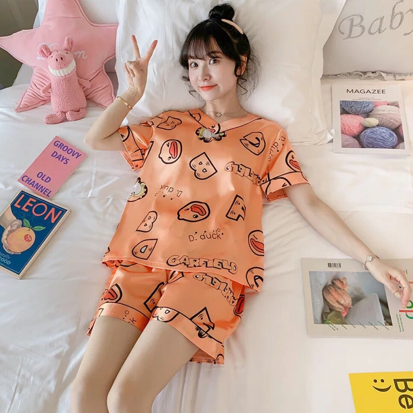 [ORDER] ĐỒ NGỦ PIJAMA MÙA HÈ LỤA NGẮN TAY HÀN QUỐC