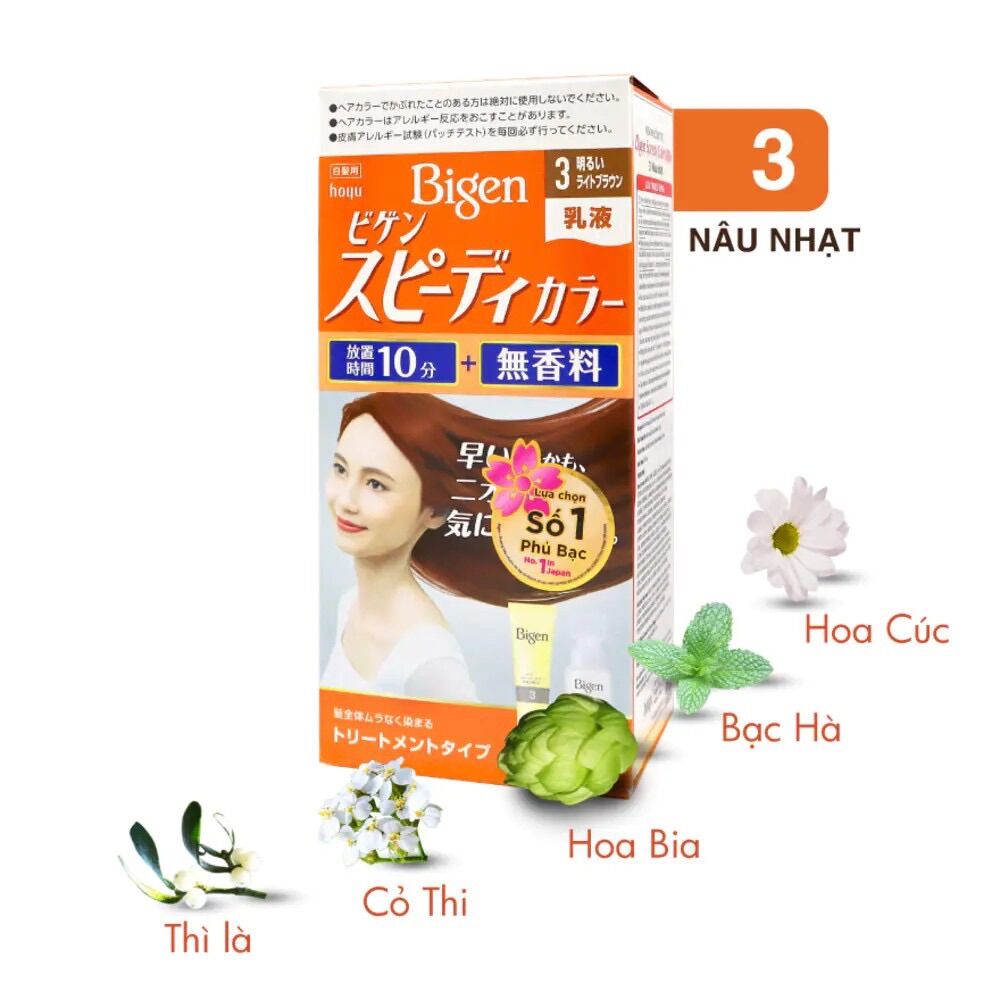 (MẪU MỚI NHẤT) THUỐC NHUỘM TÓC PHỦ BẠC BIGEN NHẬT BẢN