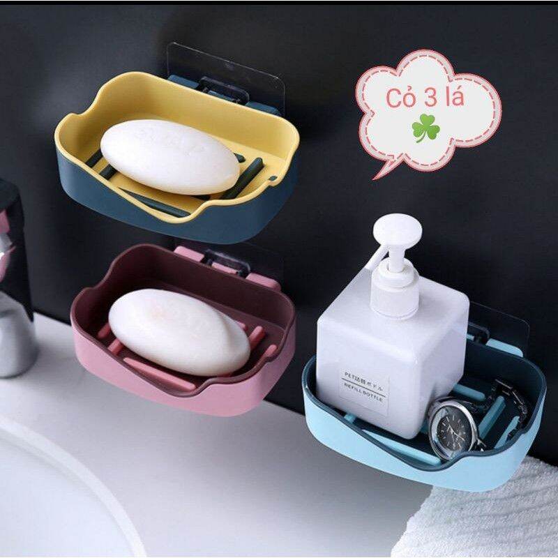 Kệ xà bông 2 lớp dán tường gạch men,chất liệu nhựa dày dặn chất lượng cao