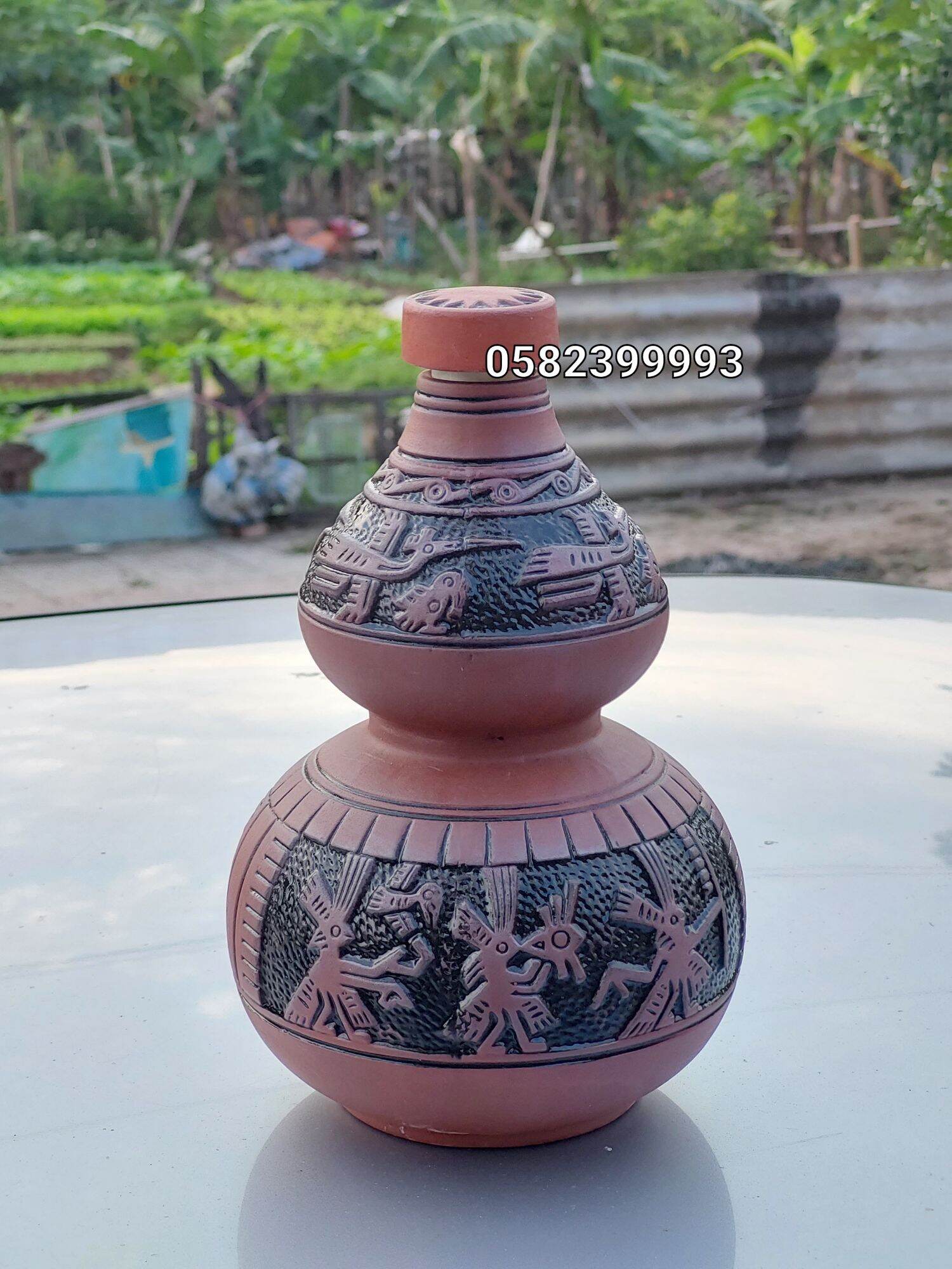Bình hồ lô sành cao cấp Bát Tràng