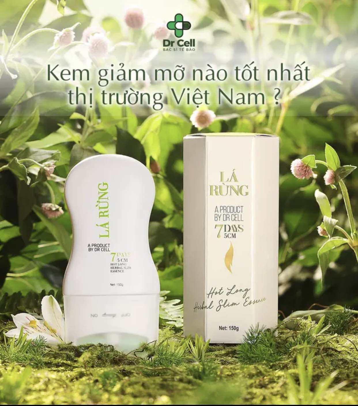 Kem Cao Lá Rừng giúp Tan Mỡ Bụng Sau Sinh, Cánh Tay, Bắp Đùi An Toàn – 150 gr- DR CELL CHÍNH HÃNG