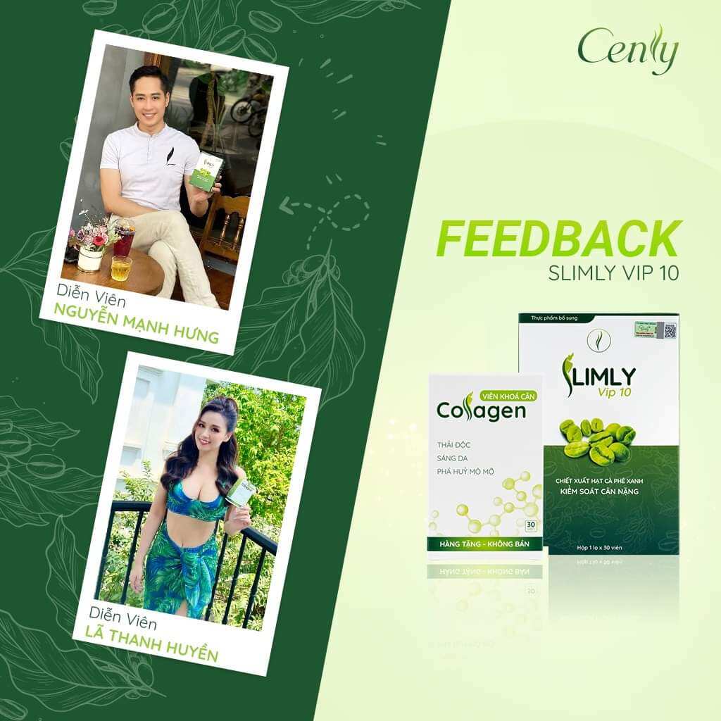 Giảm Cân SLIMLY VIP10 +  Tặng 30 Viên Khoá Cân Collagen - Phiên Bản Nâng Cấp Của Cenly x10 Hiệu Quả Giảm Cân
