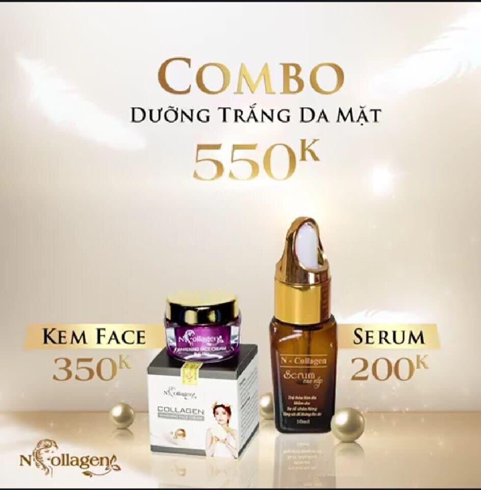 combo kem face tím & serum