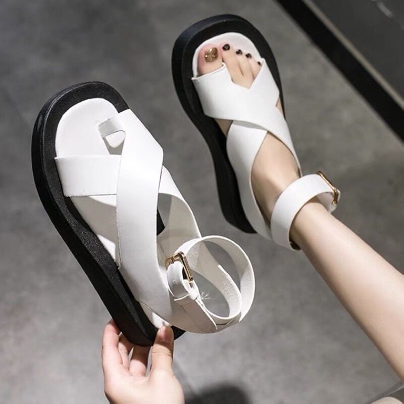 Sandan nữ đế bằng xỏ ngón quai chéo mới