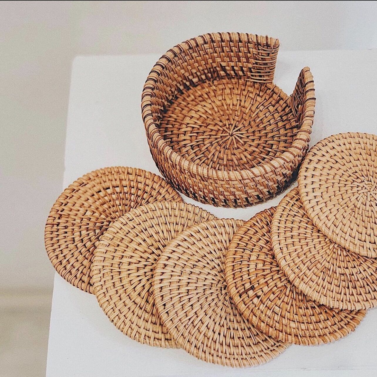 (Tấm lót chụp ảnh sản phẩm)Miếng lót guột mây HANHDECOR đan thủ công siêu bền đẹp