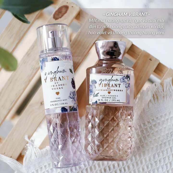 AUTH XỊT THƠM BODYMIST BATH&BODY WORKS GINGHAM VIBRANT
