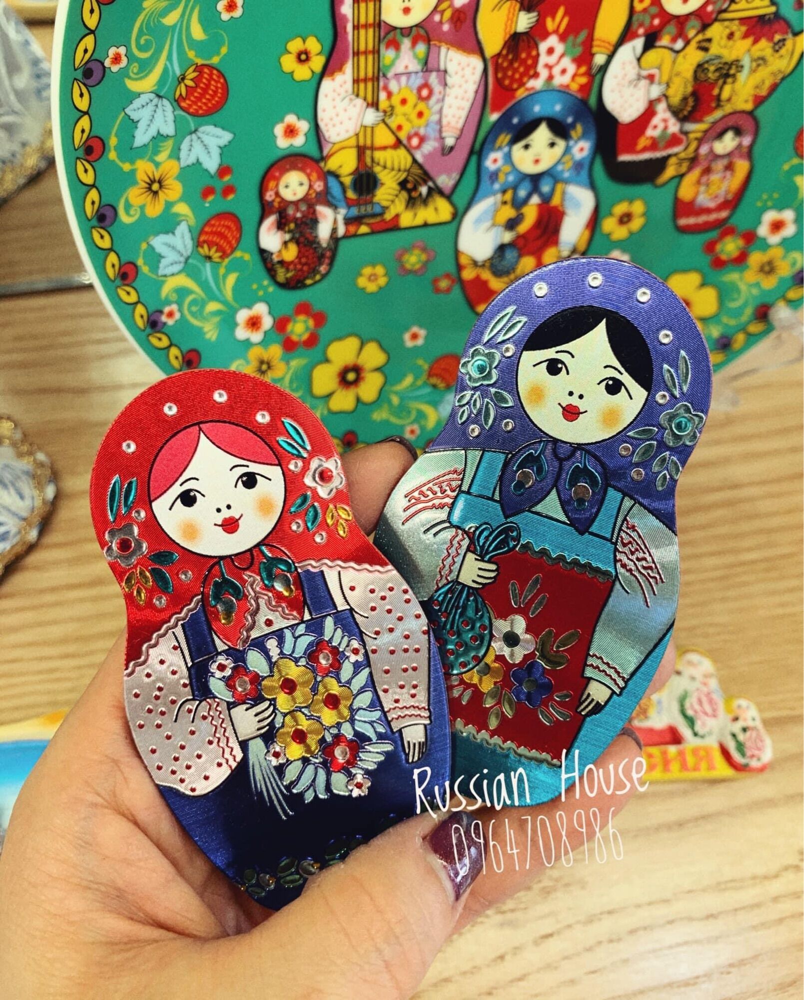 [Lưu niệm Nga] Miếng dán tủ lạnh Matryoshka Nga/9cm