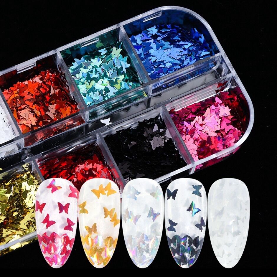 Bướm trang trí móng, bướm ẩn nail
