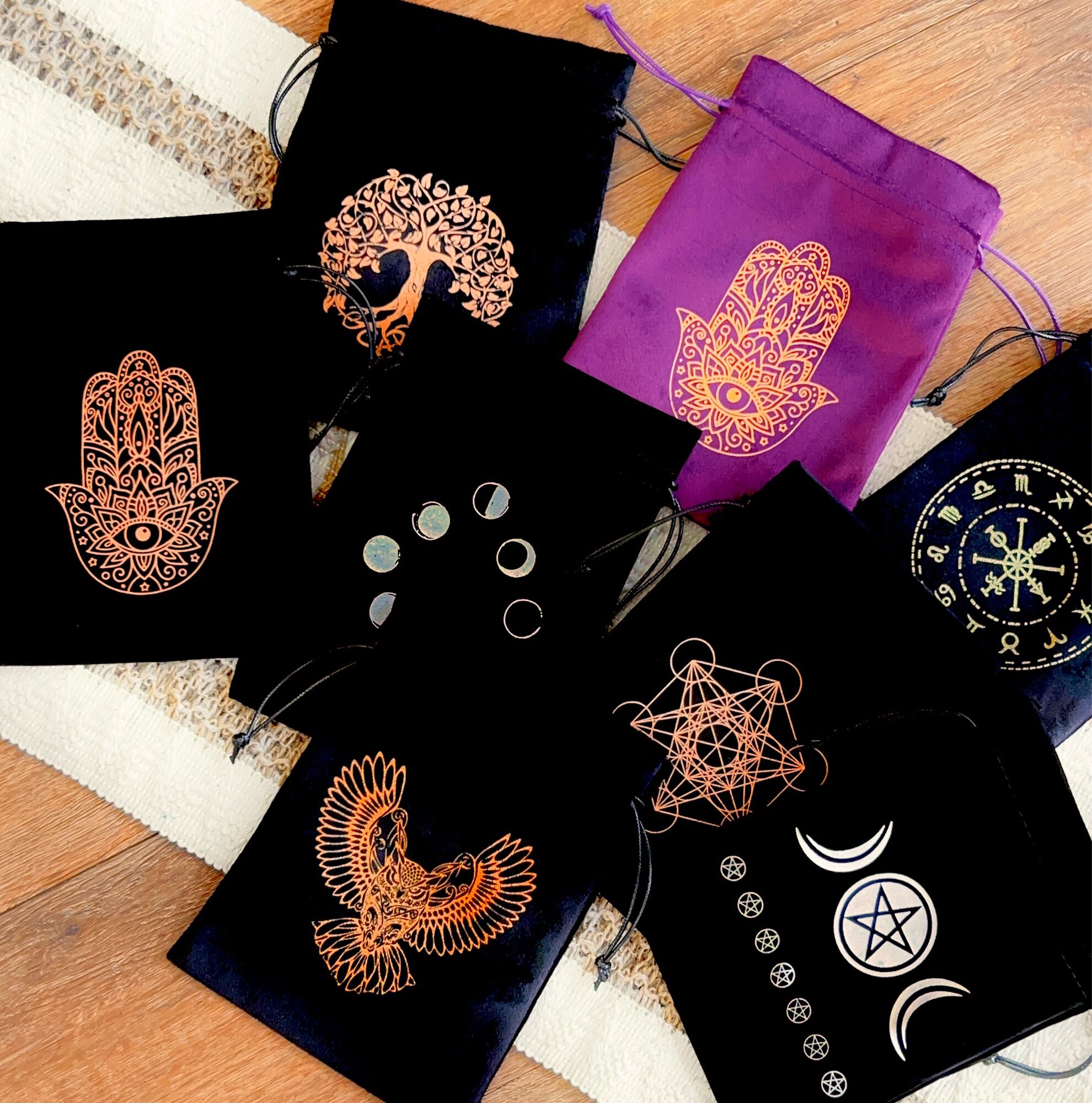 Túi đựng đá/bài Tarot nhiều hoạ tiết