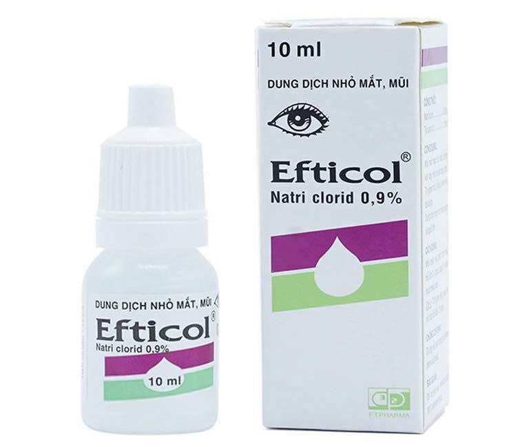 Dung dịch nhỏ mắt, mũi Efticol Natri clorid 0.9% chai 10ml