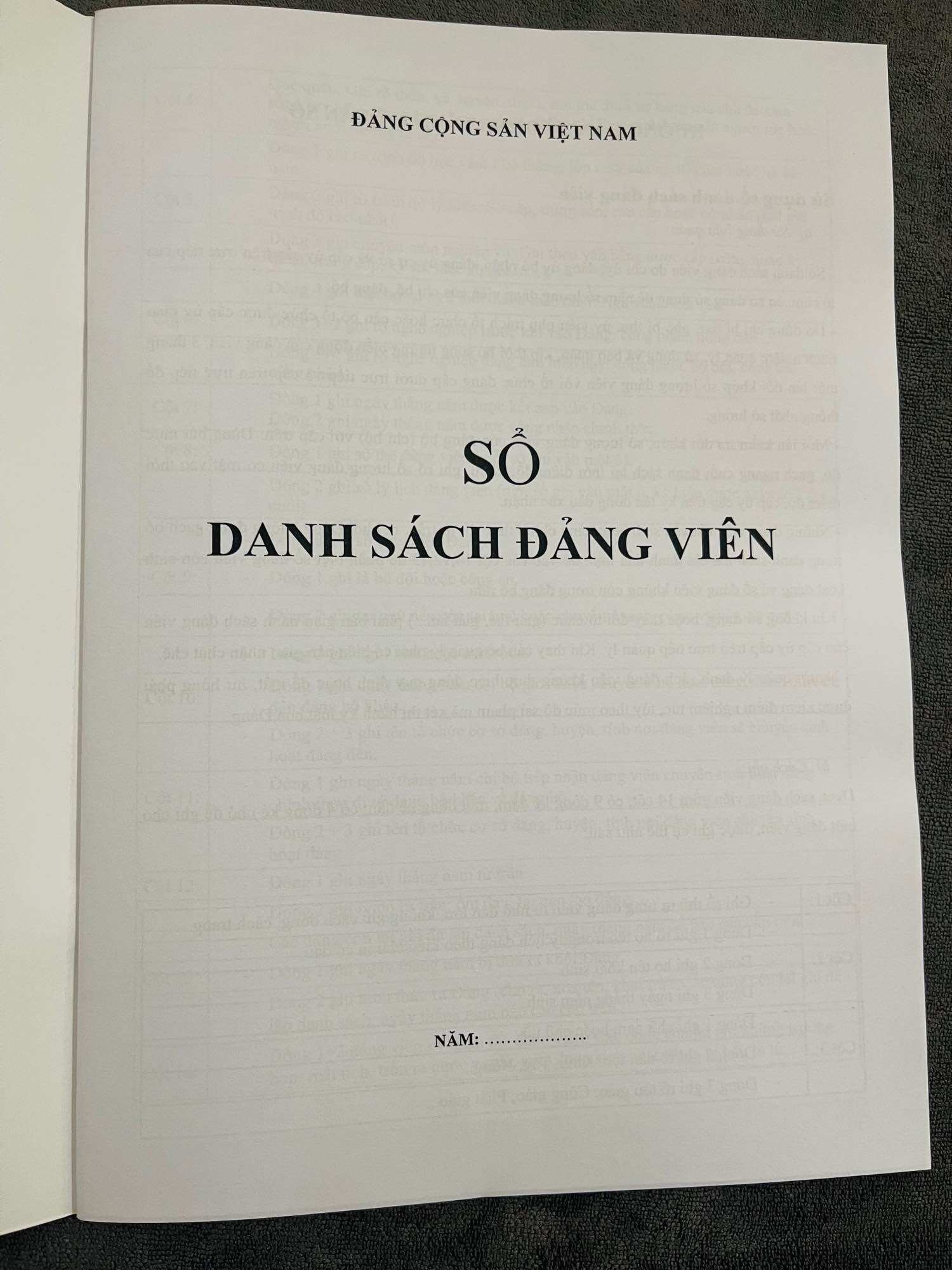 SỔ DANH SÁCH ĐẢNG VIÊN
