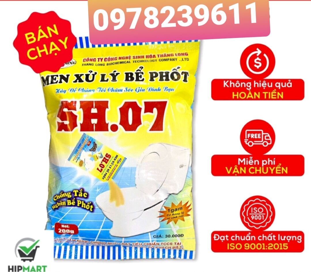 combo 10 gói men xử lý bể phốt sh07 khử mùi hôi WC .khử mùi bồn cầu chống tắc nghenz bể phốt cực mạn