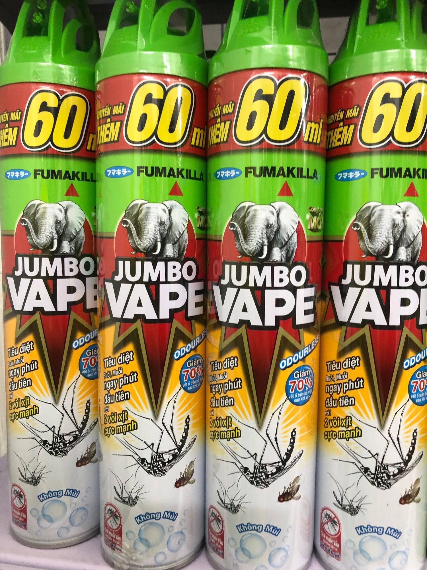 Bình Xịt Côn Trùng Jumbo Vape Odourless (600ml) - Không Mùi