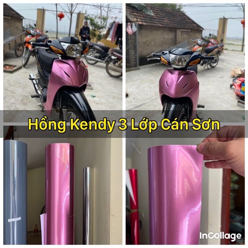 Decan kendy hồng phấn trang trí ô tô xe máy