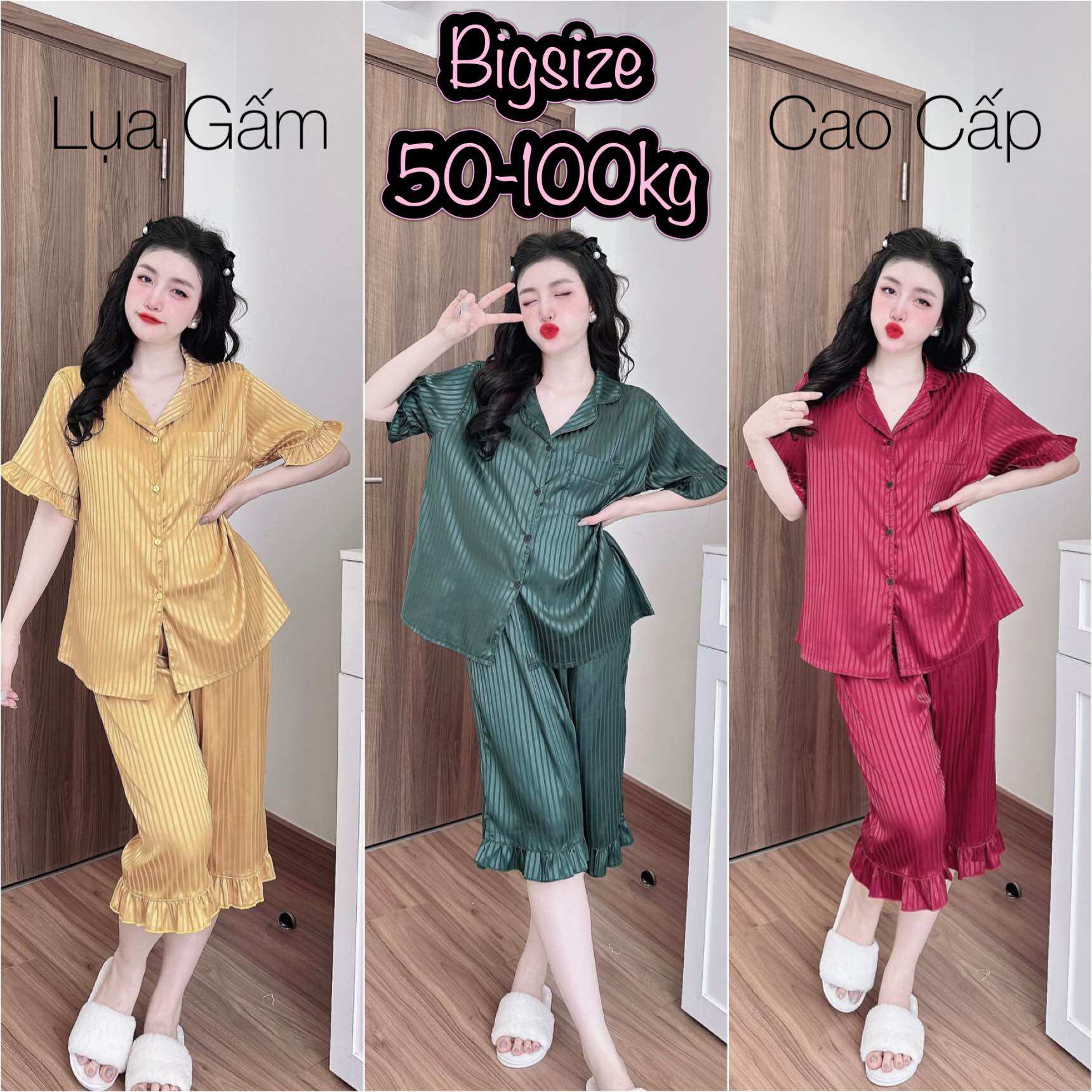 Đồ bộ Bigsize Lụa Gấm cao cấp 3 size