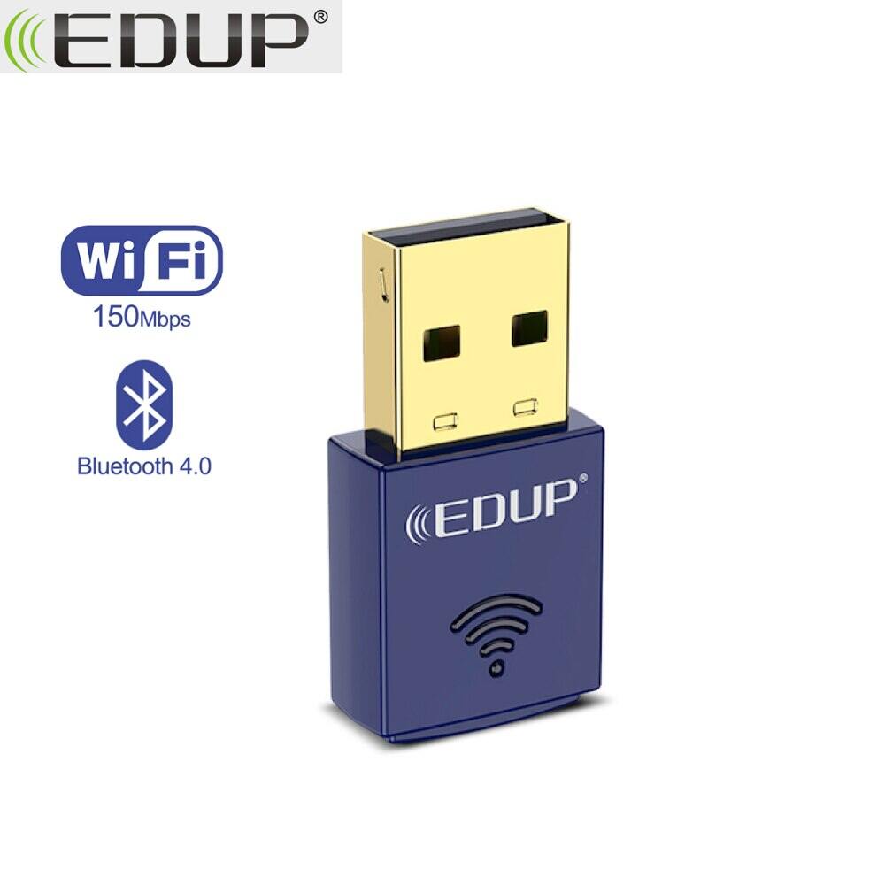 Edup Mini Wifi 150Mbps Card Mạng Không Dây Bluetooth 4.0 USB 2.0 Ethernet Ổn Định Bộ Chuyển Đổi Tín Hiệu Cho Máy Tính Laptop