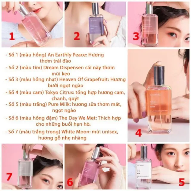Xịt Thơm BodY Shimang- Xịt Thơm Toàn Thân Body Mist-  Xịt Thơm Mùi Đào-  Xịt Thơm 7 Mùi