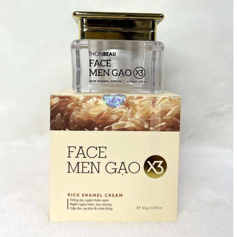 FACE MEN GẠO X3 THONBEAU 30gr trắng da, ngừa thâm sạm, ngăn ngừa nám, tàn nhang, cấp ẩm, cải thiện lỗ chân lông