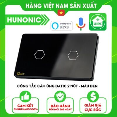 Công tắc thông minh hunonic datic wifi 2 nút