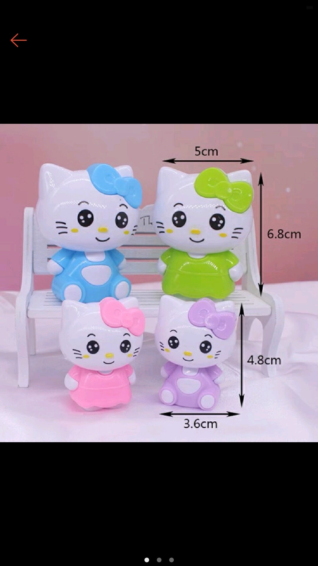 Túi 4 mèo kitty trang trí bánh sinh nhật, phụ kiện trang trí bánh, topper cake