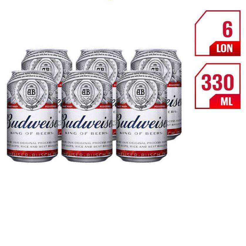 Bia budweiser 330ml 6 lon