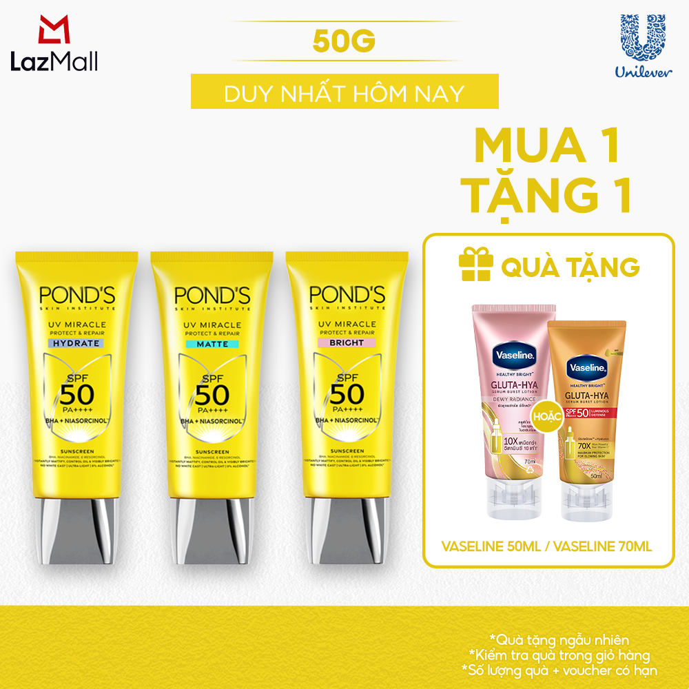 Kem chống nắng phổ rộng Pond’s UV Miracle Protect  Repair Sunscreen SPF 50+ PA++++ 50G