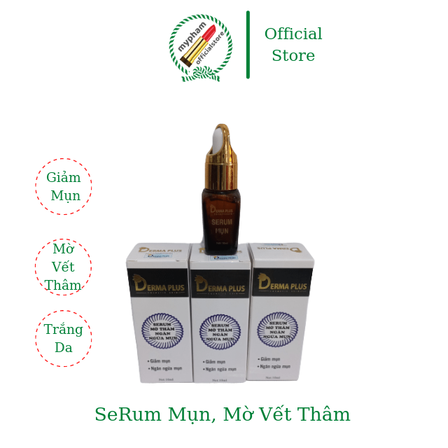 Serum Mụn DERMA PLUS . Mờ Vết Thâm, Trắng Da 10ml