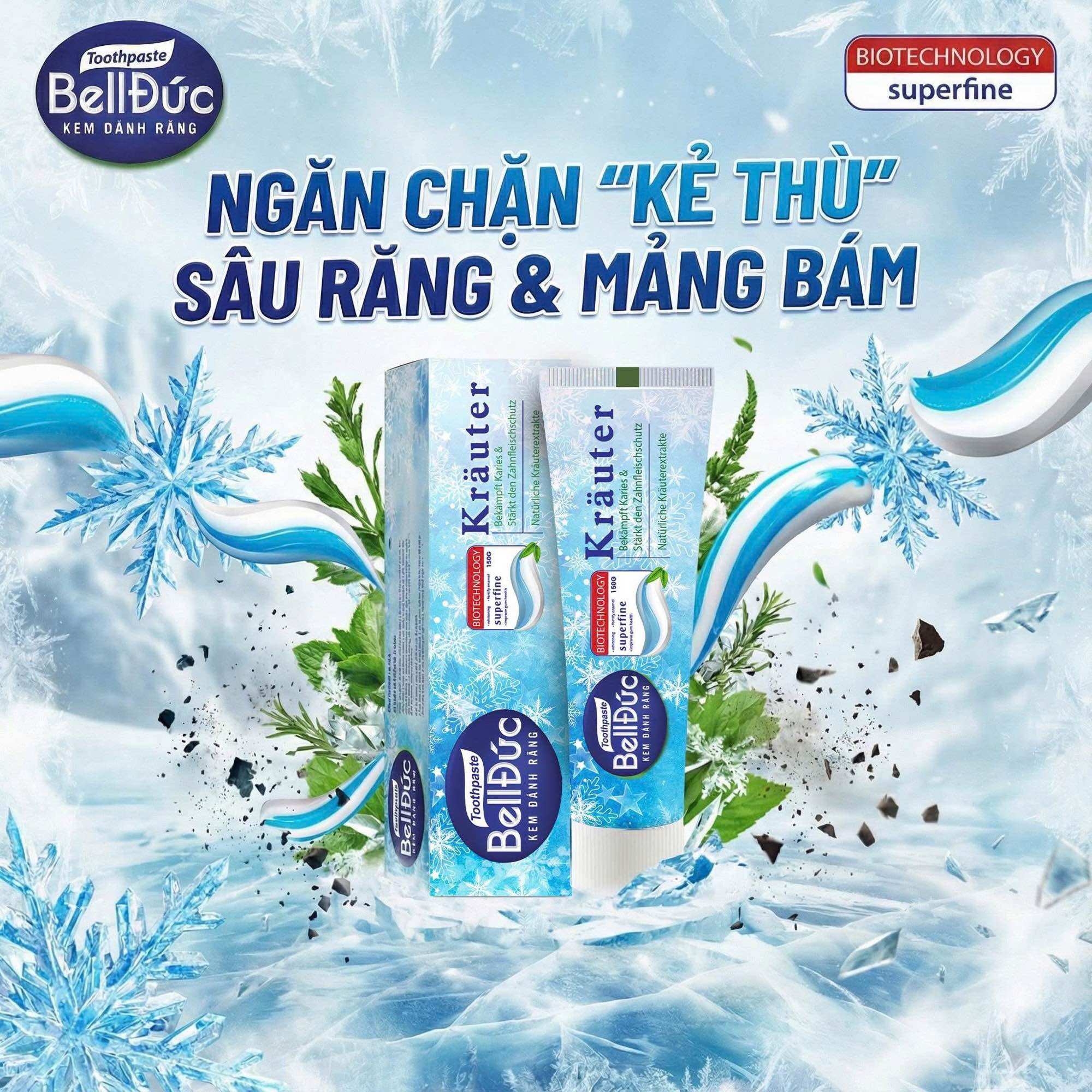 Kem Đánh Răng Bell Đức Công Nghệ Sinh Học Nano SẠCH SÂU - BẢO VỆ - TỰ TIN