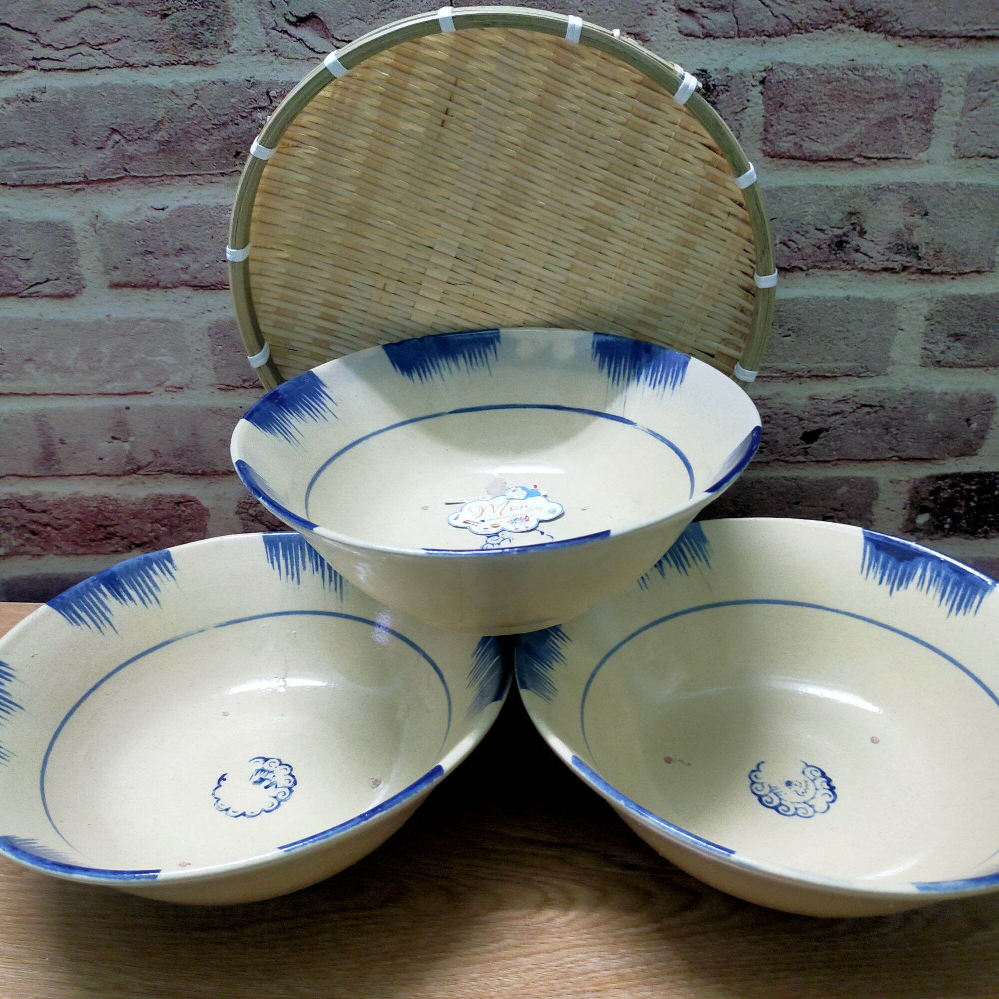 Combo 2-3c tô mộc lớn gốm nam bộ