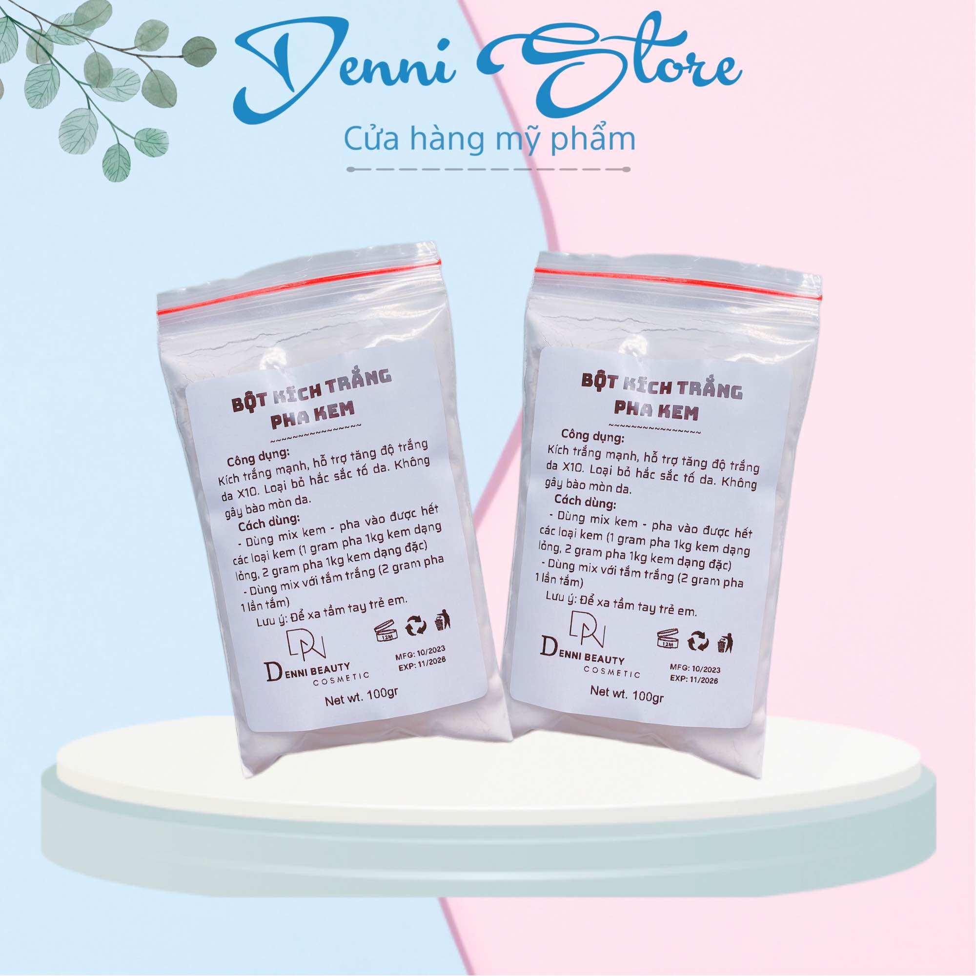 [HCM]Lẻ bịch bột kích trắng tẩy cực mạnh 100gr