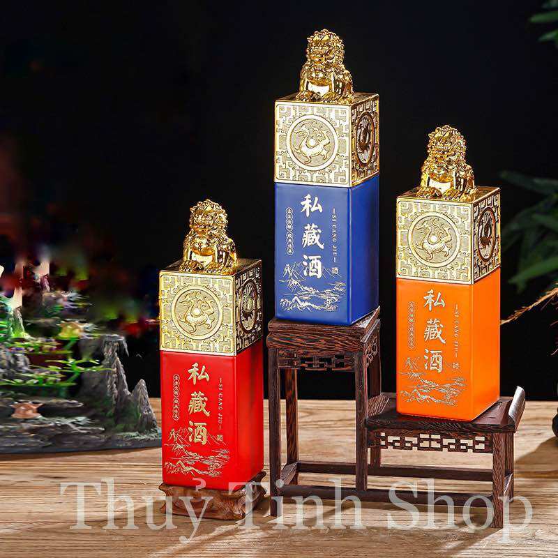Chai, Bình Thuỷ Tinh Đẹp 500ml Mẫu Con Dấu