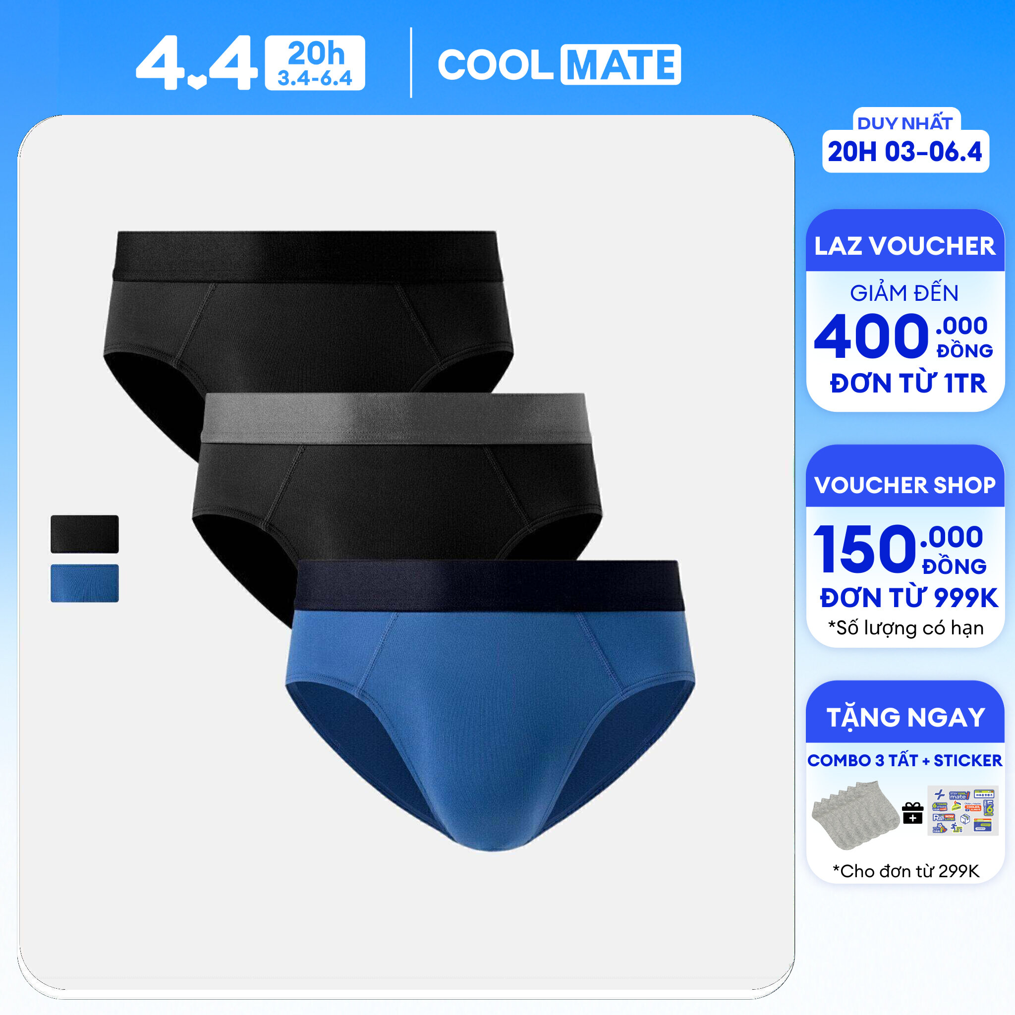 [ĐÓN CHỜ 12.05 TẶNG QUÀ ĐƠN TỪ 299K]Combo 03 Quần lót nam Brief Excool Function - Coolmate