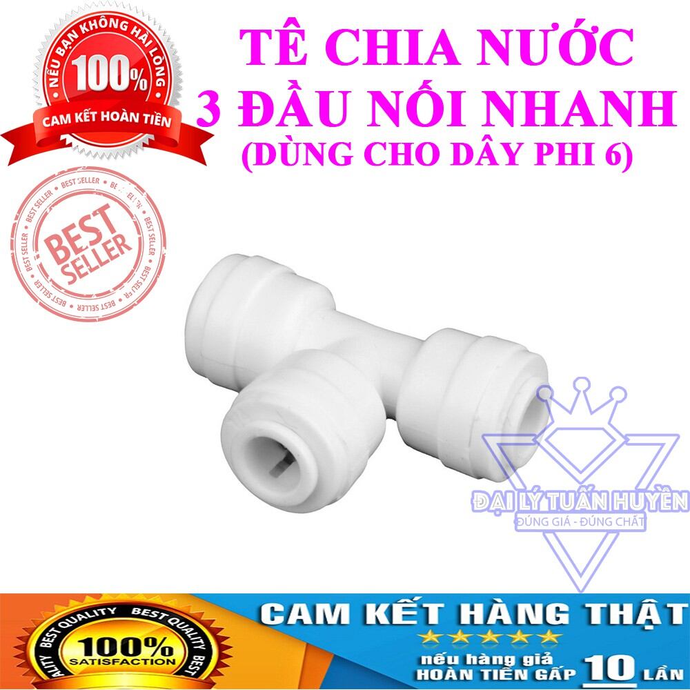 Tê chia nước ống dây phi 6 nối nhanh